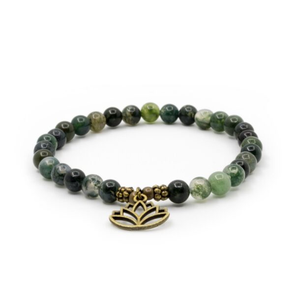 I have self esteem & I am in balance - Moseagat krystall armbånd m/lotus
