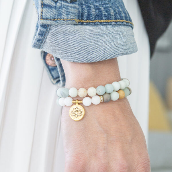Hope & Balance - Amasonitt krystall armbåndsett m/lotus
