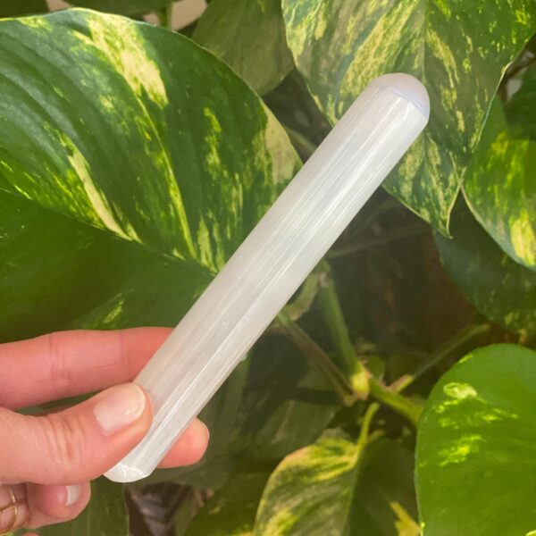 Healing Selenittstav rund ca 15 cm polert