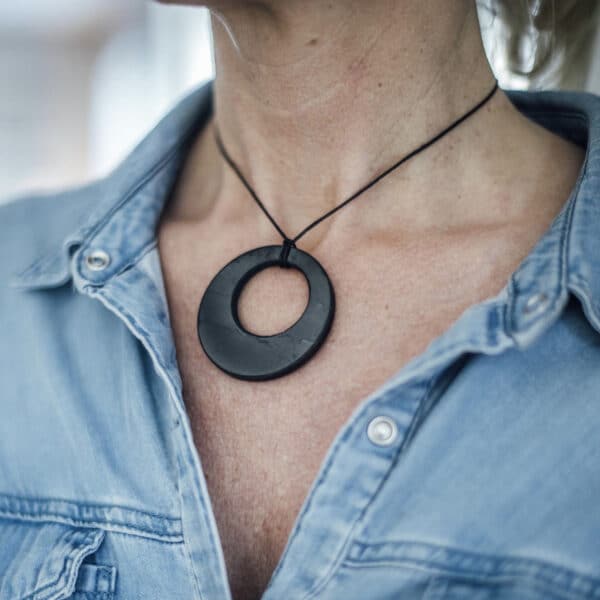 Shungitt halskjede - Double circle