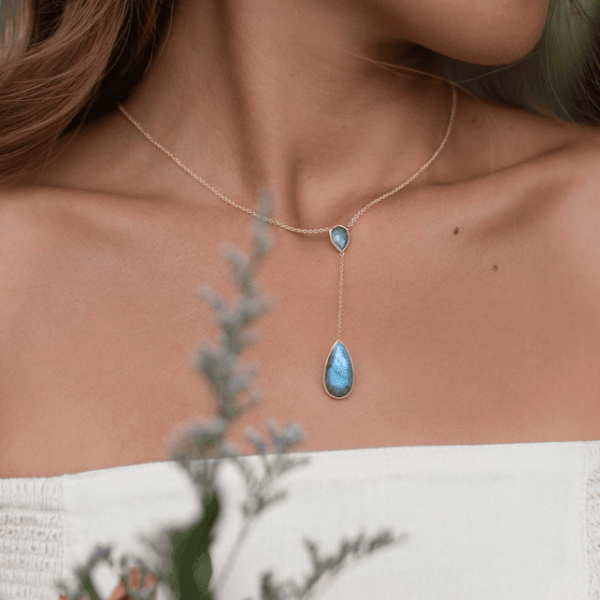 The Crystal Drop Collection - Intuitive soul dobbel labradoritt krystallsmykke