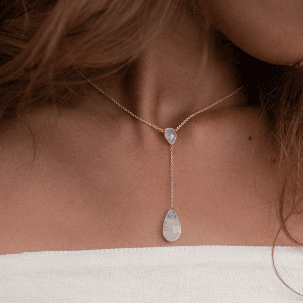 The Crystal Drop Collection - New beginning dobbel månesten krystallsmykke
