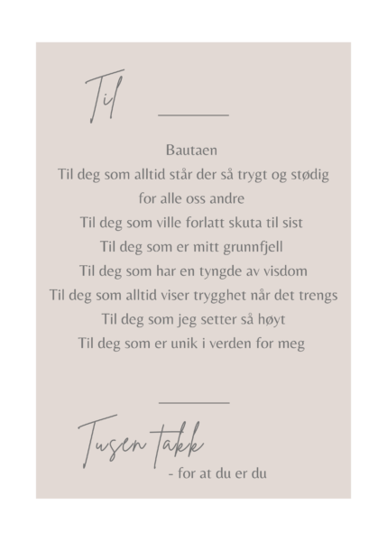 Kort til Bautaen