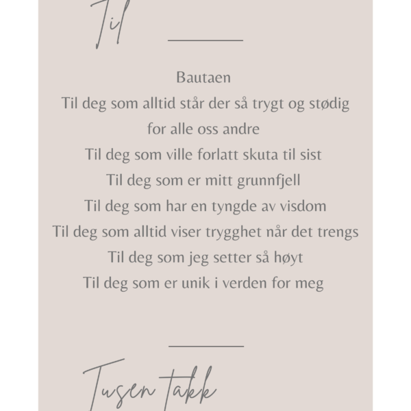 Kort til Bautaen