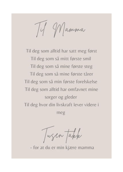 Kort til Mamma