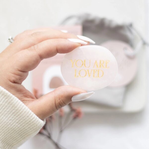 You are loved- Rosenkvarts lommesten
