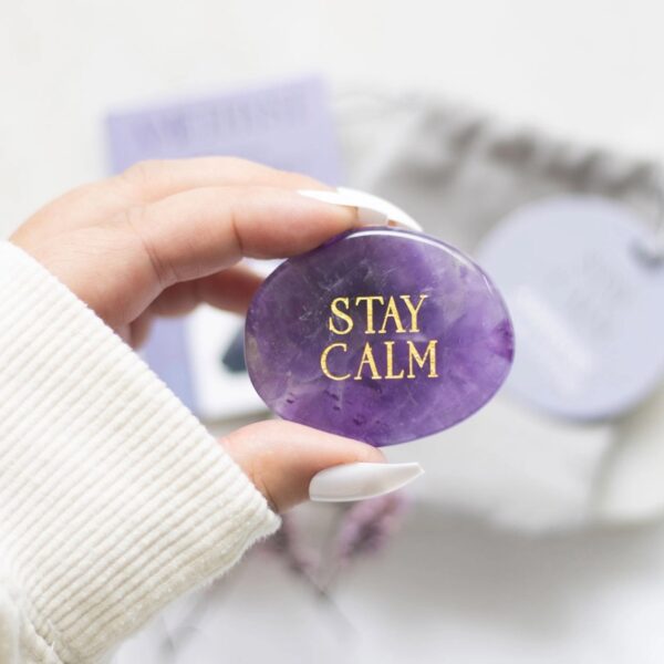 Stay Calm - Ametyst lommesten