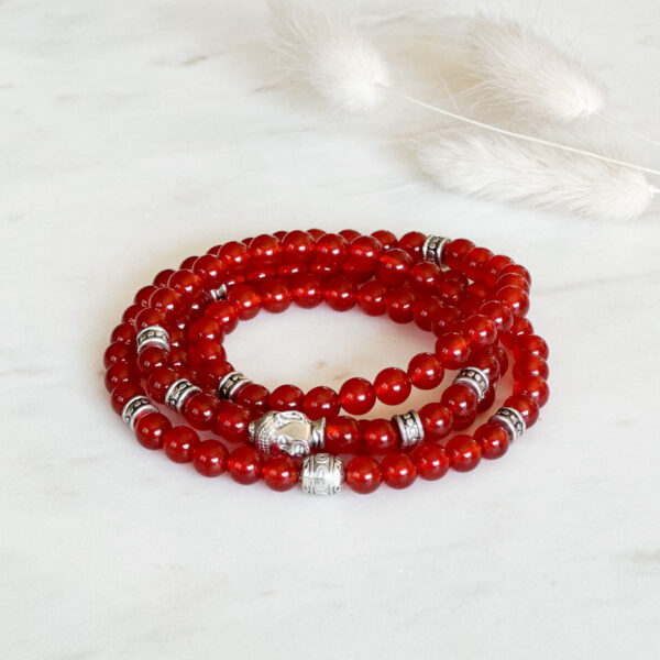 Vitality - Karneol krystall mala m/Buddha