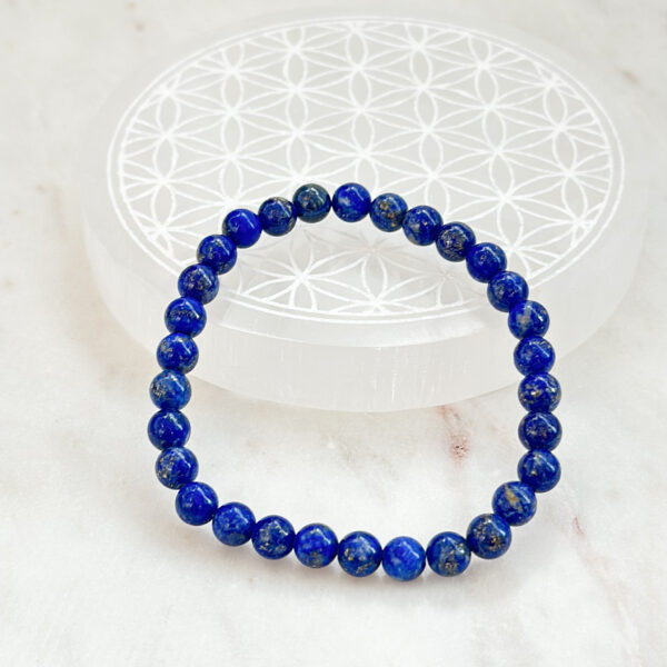 Strenght - Lapis Lazuli krystall armbånd 6mm Ex kvalitet